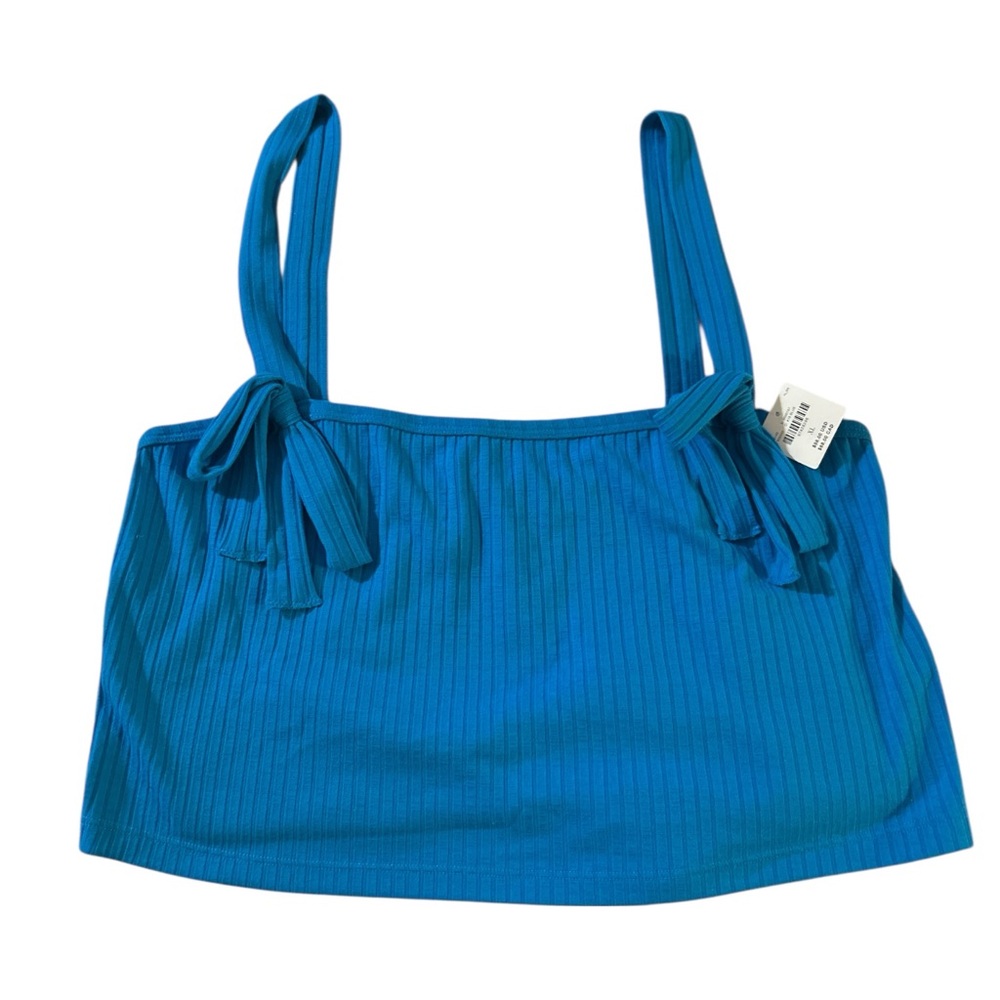 NWT ANTHROPOLOGIE 
Ribbed Bow Knit Tank Top - Blue size XL - Picture 2 of 12